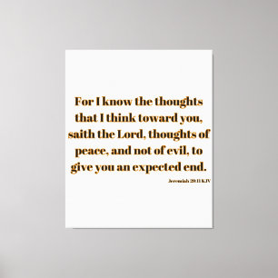 Jeremiah 29:11 Bible Verse KJV Wall Art Canvastryck