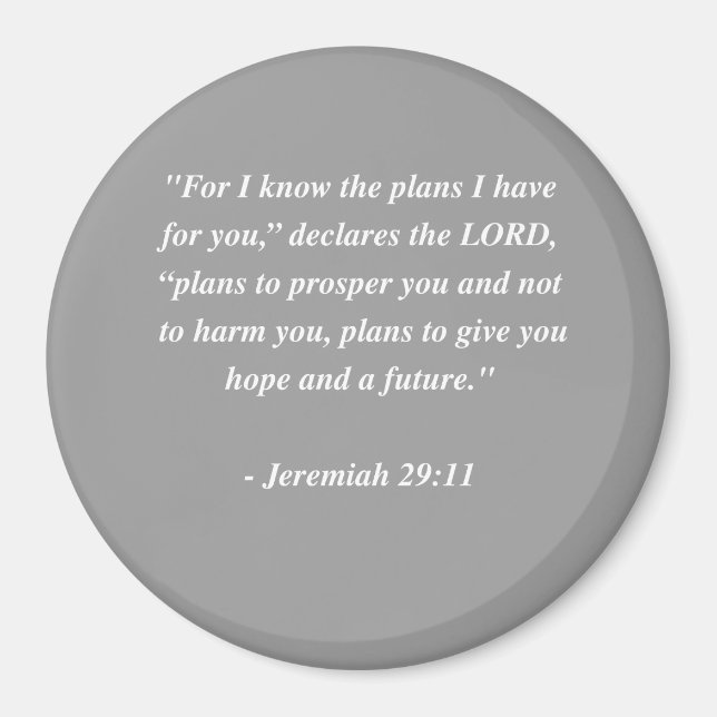 JEREMIAH 29:11 Bible Verse Magnet (Framsidan)