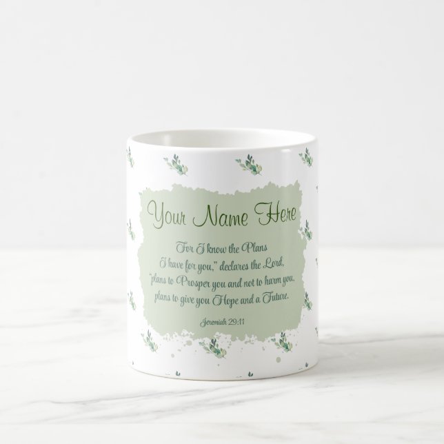 Jeremiah 29:11 Bible Verse Personalize Kaffemugg (Center)