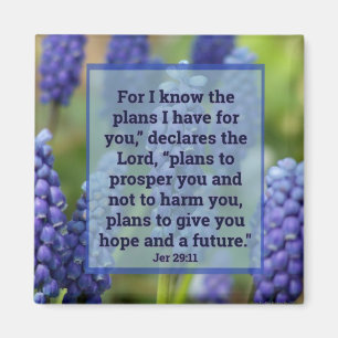 Jeremiah 29:11 Blommigt Magnet
