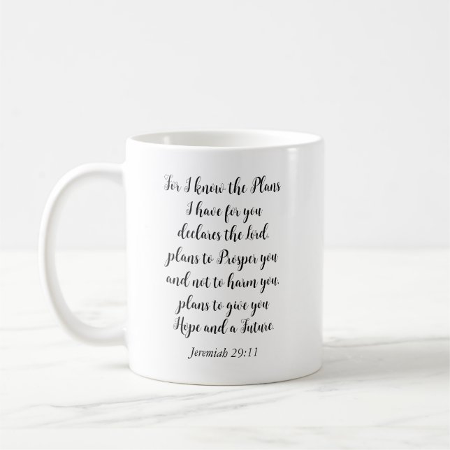 Jeremiah 29:11 Blommigt Personalize Kaffemugg (Vänster)