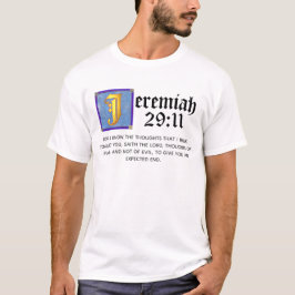 Jeremiah 29:11 Blue Illuminated Brev Bible Quote T Shirt