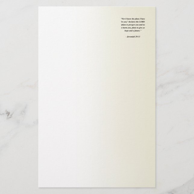 JEREMIAH 29:11 BREVPAPPER (Framsida)