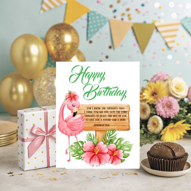 Jeremiah 29:11 Christian Birthday Wishes Kort (Personalize this lovely Jeremiah 29, Christian Birthday Greeting. )
