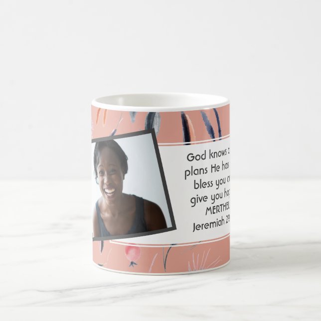 JEREMIAH 29:11 Christian Photo Template ROSA Kaffemugg (Center)