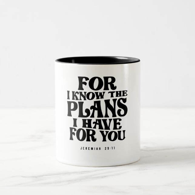 Jeremiah 29:11 Divine Plans Await - Christian Två-Tonad Mugg (Center)