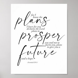 Jeremiah 29:11 Dual Typsnitt Poster