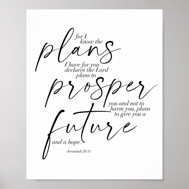 Jeremiah 29:11 Dual Typsnitt Poster (Framsidan)