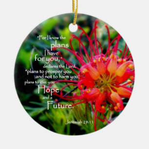 Jeremiah 29:11 ett hopp och en framtid julgransprydnad keramik