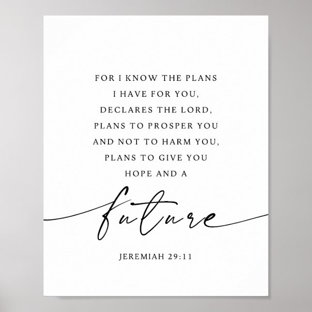 Jeremiah 29:11 For I know the plans Poster (Framsidan)
