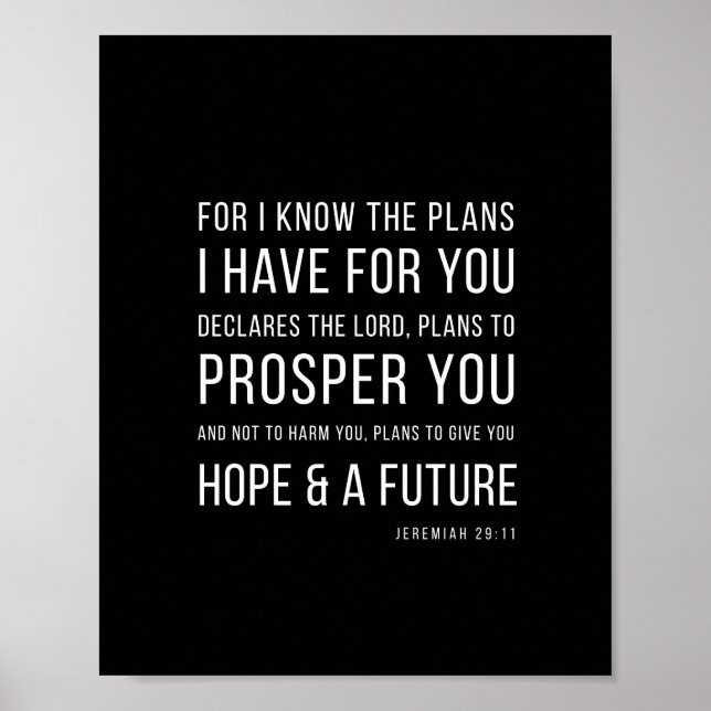 Jeremiah 29:11 For I know the plans Poster (Framsidan)