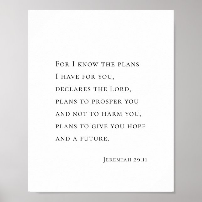 Jeremiah 29:11 For I know the plans Poster (Framsidan)