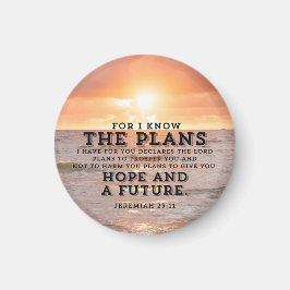 Jeremiah 29:11 För jag känner planen Soluppgång Magnet