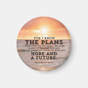 Jeremiah 29:11 För jag känner planen Soluppgång Magnet