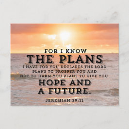 Jeremiah 29:11 För jag känner planen Soluppgång Vykort
