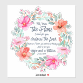 Jeremiah 29:11 För jag känner till Plans Rosa Blom Klistermärken