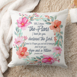 Jeremiah 29:11 För jag känner till Plans Rosa Blom Kudde