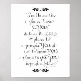 Jeremiah 29:11 För jag känner till plansbibeln Poster
