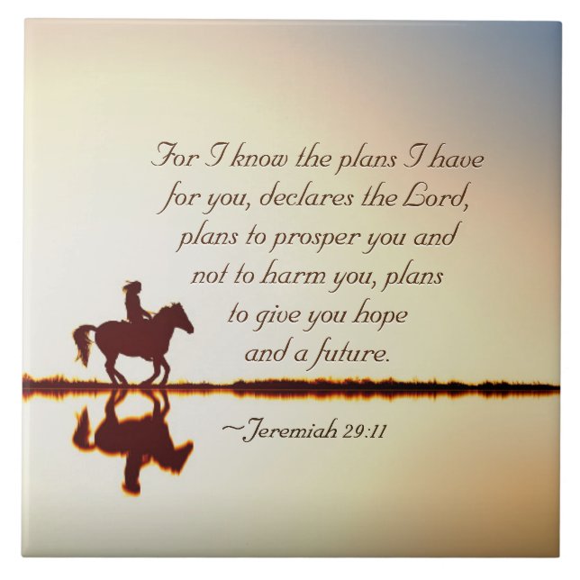 Jeremiah 29:11 För jag vet vilka planer jag har fö Kakelplatta (Framsidan)