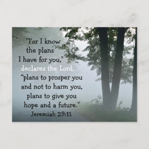 Jeremiah 29:11 För jag vet vilka planer jag har fö Vykort