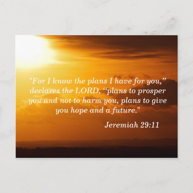 Jeremiah 29:11 Främjande Vykort (Framsida)