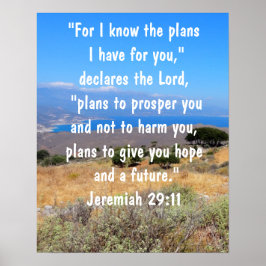 Jeremiah 29:11 Guds plan Bible Verse Vibrant Poster