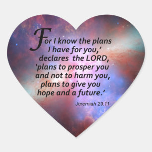 Jeremiah 29:11 hjärtformat klistermärke