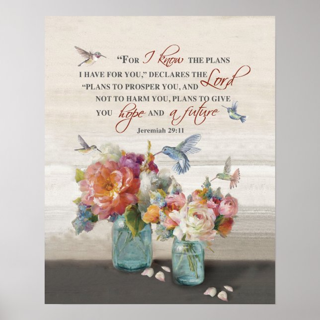 Jeremiah 29:11 Hummingbird Poster (Framsidan)