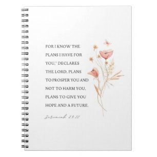 Jeremiah 29:11 Jag vet vilka planer jag har för di Anteckningsbok