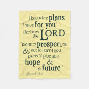 Jeremiah 29:11 Jag vet vilka planer jag har för di Fleecefilt