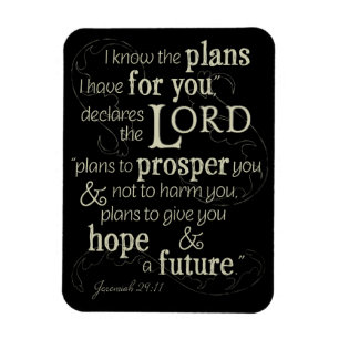 Jeremiah 29:11 Jag vet vilka planer jag har för di Magnet