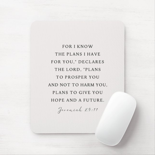 Jeremiah 29:11 Jag vet vilka planer jag har för di Musmatta (Med mus)
