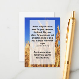 Jeremiah 29:11 Jag vet vilka planer jag har för di Tilläggskort