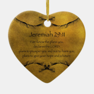 Jeremiah 29:11 julgransprydnad keramik