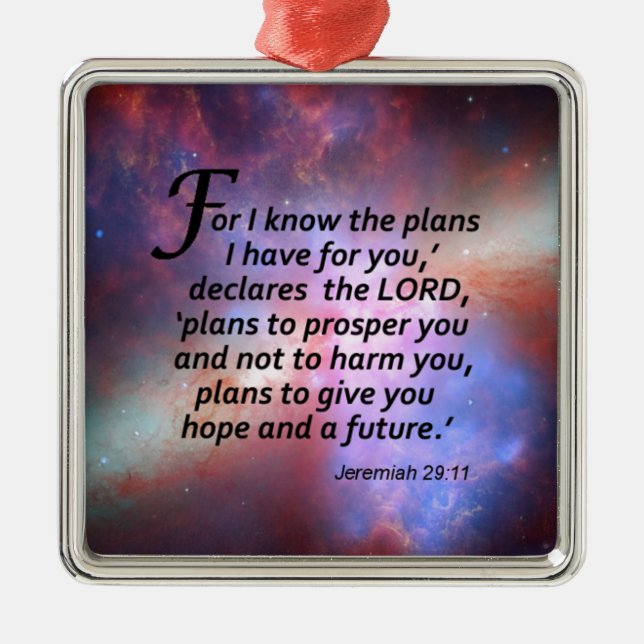 Jeremiah 29:11 julgransprydnad metall (Framsidan)