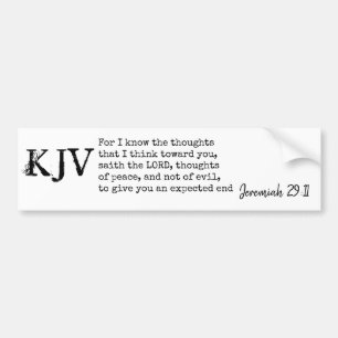 Jeremiah 29:11 KJV Bibelcitat - kan anpassas Bildekal
