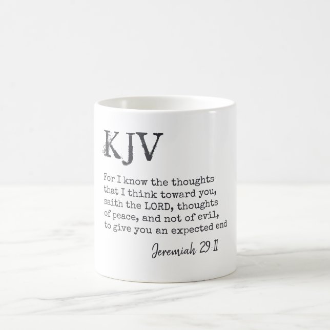 Jeremiah 29:11 KJV Bibelcitat - kan anpassas Kaffemugg (Center)