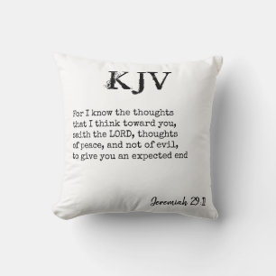 Jeremiah 29:11 KJV Bibelcitat - kan anpassas Kudde