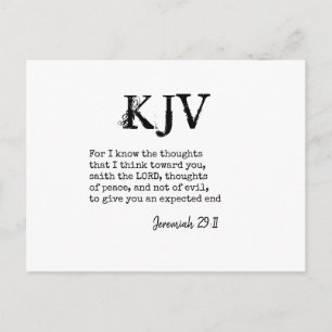 Jeremiah 29:11 KJV Bibelcitat - kan anpassas Vykort