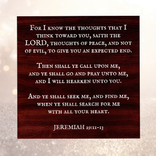 Jeremiah 29:11 Kung James Bible Scripture Poster