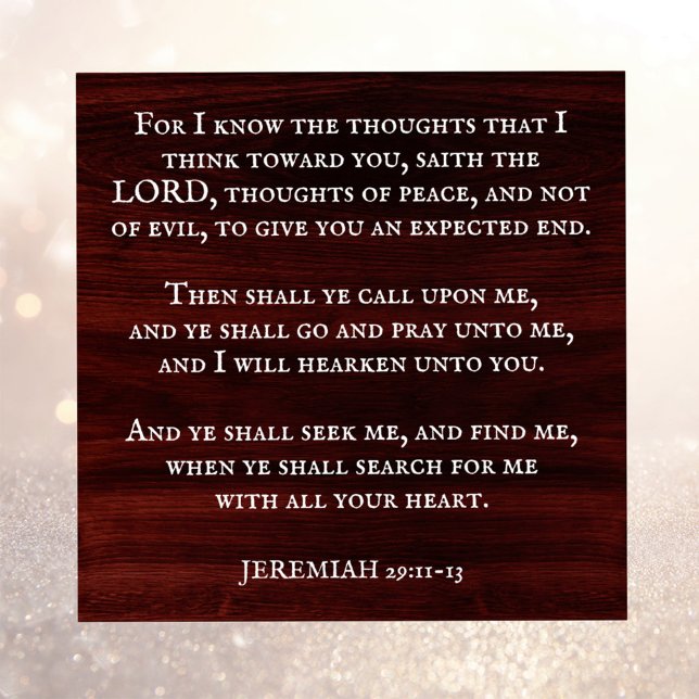 Jeremiah 29:11 Kung James Bible Scripture Poster (Skapare uppladdad)