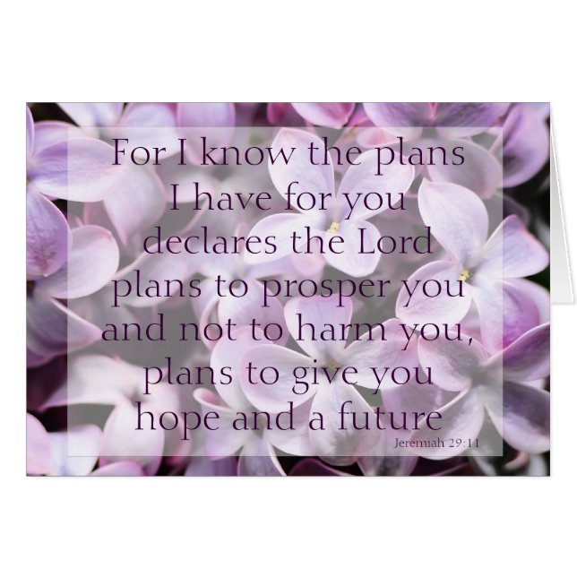 Jeremiah 29:11 Lilacs-kort Hälsningskort (Framsidan Horizontal)