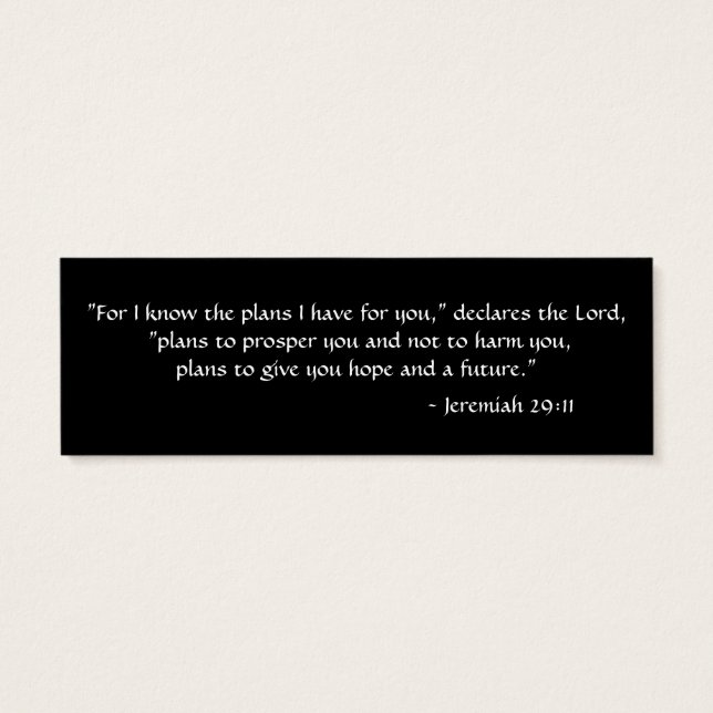 Jeremiah 29:11 litet visitkort (Baksidan)
