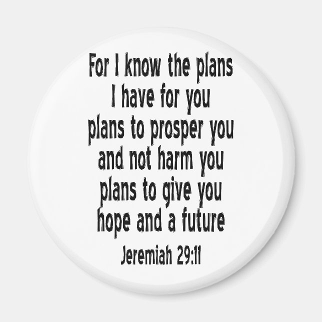 Jeremiah 29:11 magnet (Framsidan)
