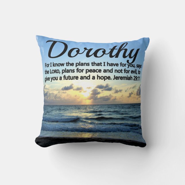 JEREMIAH 29:11 PRAYER FÖR JAG VET PLANERNAS ANPASS KUDDE (Framsida)