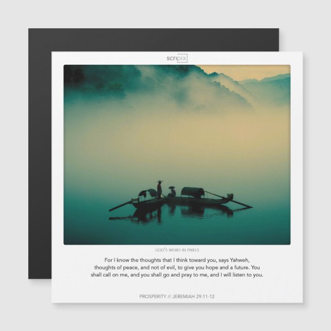 Jeremiah 29:11 PROSPERITY SCRIPIX-magnetkort Magnetisk Inbjudningskort (Fram/baksida)