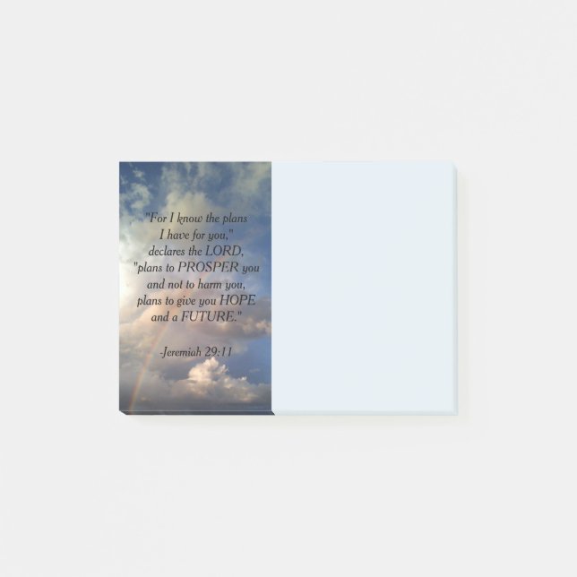 Jeremiah 29:11 Rainbow Bible Verse Post-it Block (Framsida)