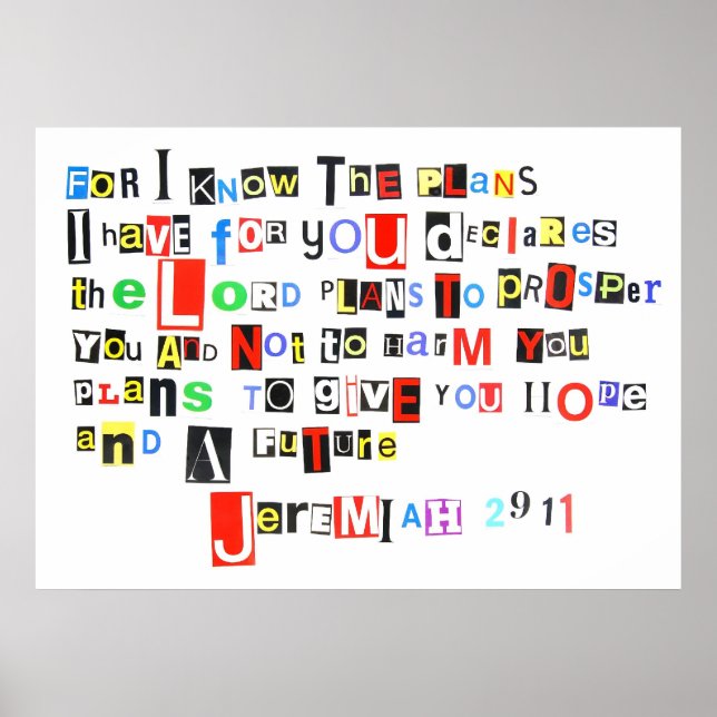 Jeremiah 29:11 Ransom Note Poster (Framsidan)