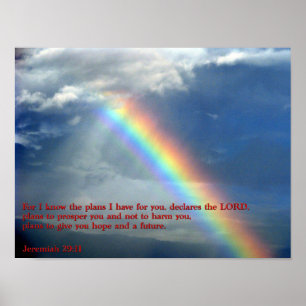 Jeremiah 29:11 Regnbåge Poster