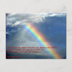Jeremiah 29:11 Regnbåge Vykort
